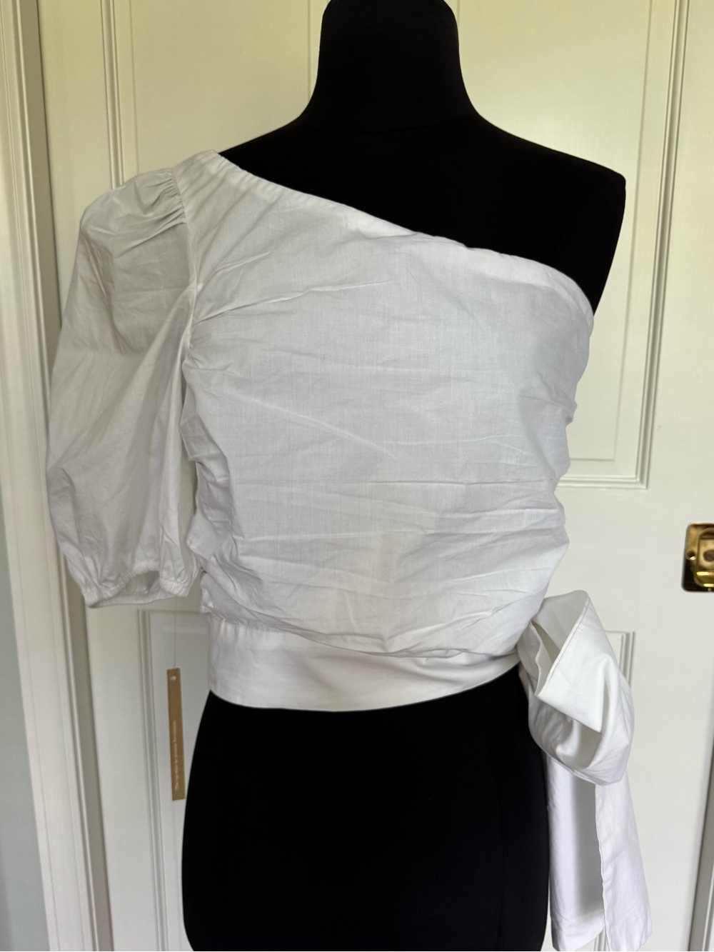 Cleobella White One-Shoulder side tie Blouse